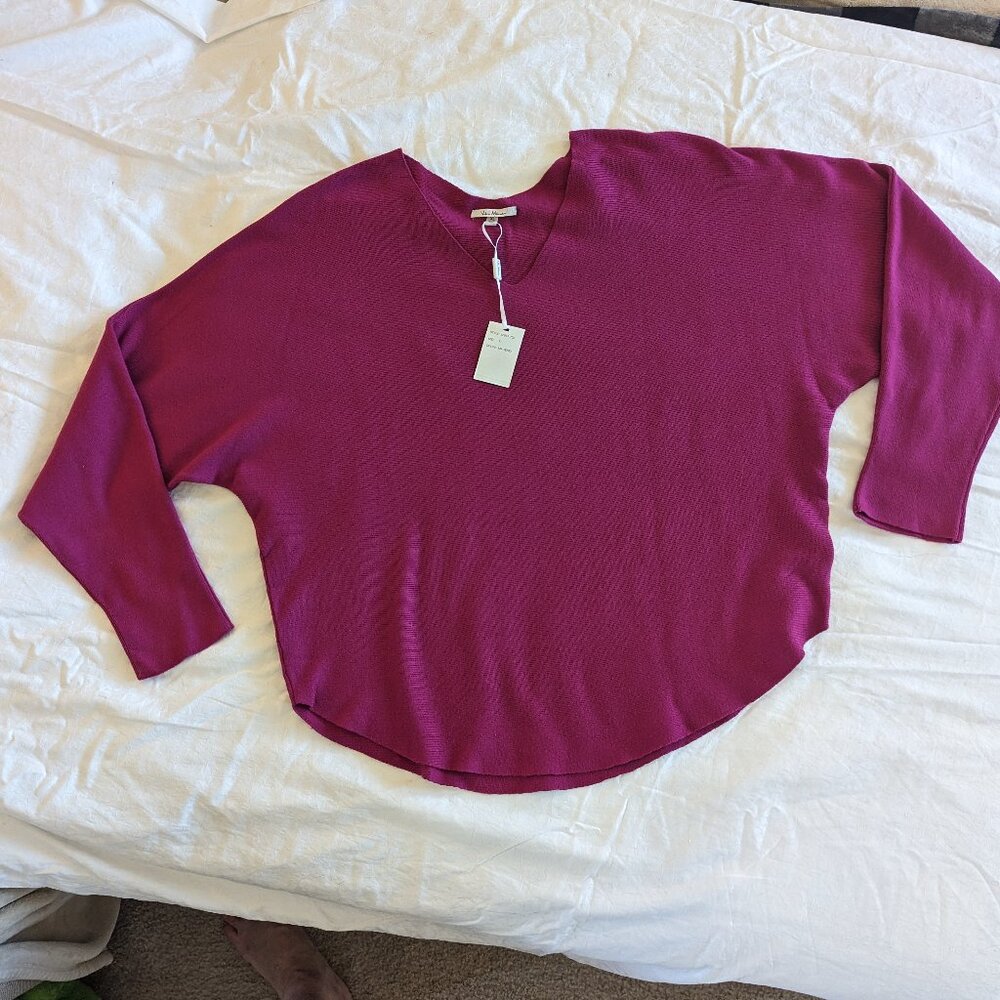 Vila Milano long sleeve fuschia oversize women's sweater sz XL
